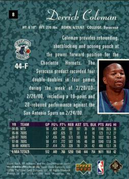 1999-00 SP Authentic #8 Derrick Coleman Back