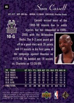 1999-00 SP Authentic #45 Sam Cassell Back