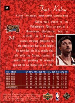 1999-00 SP Authentic #61 Toni Kukoc Back