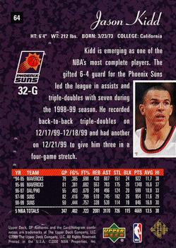1999-00 SP Authentic #64 Jason Kidd Back