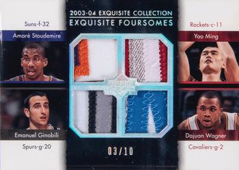 2003-04 Upper Deck Exquisite Collection - Foursomes #SMGW Amare Stoudemire / Yao Ming / Manu Ginobili / Dajuan Wagner Front