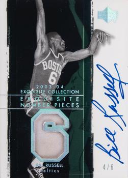 2003-04 Upper Deck Exquisite Collection - Number Piece Autographs #NP-BR Bill Russell Front