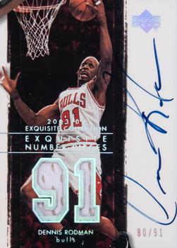 2003-04 Upper Deck Exquisite Collection - Number Piece Autographs #NP-DR Dennis Rodman Front