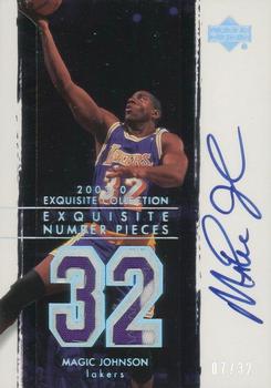 2003-04 Upper Deck Exquisite Collection - Number Piece Autographs #NP-MA Magic Johnson Front