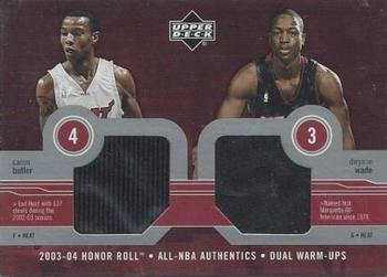 2003-04 Upper Deck Honor Roll - All-NBA Authentics Dual Warm Ups #CB/DW Caron Butler / Dwyane Wade Front