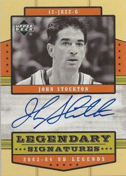 2003-04 Upper Deck Legends - Legendary Signatures #LS-JS John Stockton Front