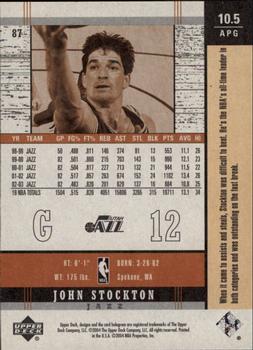 2003-04 Upper Deck Legends - Throwback #87 John Stockton Back