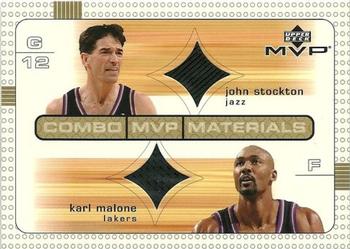 2003-04 Upper Deck MVP - Combo Materials #JS/KM John Stockton / Karl Malone Front