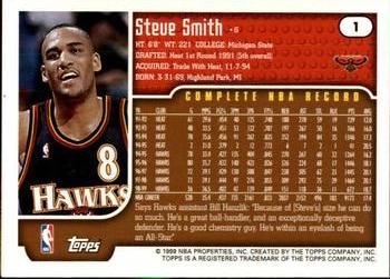 1999-00 Topps #1 Steve Smith Back