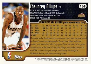 1999-00 Topps #168 Chauncey Billups Back