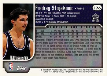 1999-00 Topps #176 Predrag Stojakovic Back