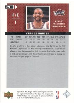 2003-04 Upper Deck MVP - Silver #24 Carlos Boozer Back