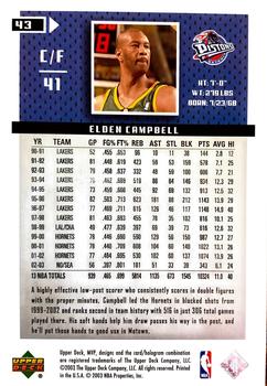 2003-04 Upper Deck MVP - Silver #43 Elden Campbell Back