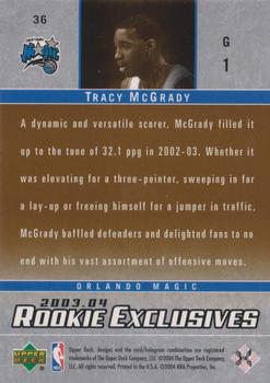 2003-04 Upper Deck Rookie Exclusives - Variation #36 Tracy McGrady Back