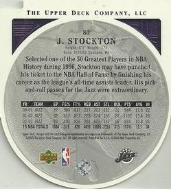 2003-04 Upper Deck Standing O - Die Cuts/Embossed #80 John Stockton Back