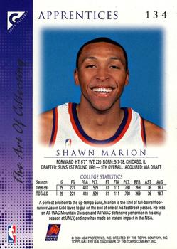 1999-00 Topps Gallery #134 Shawn Marion Back