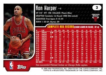 1999-00 Topps Tipoff #2 Ron Harper Back