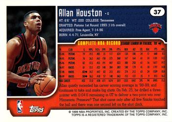 1999-00 Topps Tipoff #37 Allan Houston Back