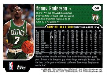 1999-00 Topps Tipoff #60 Kenny Anderson Back