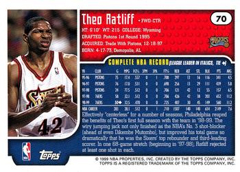 1999-00 Topps Tipoff #70 Theo Ratliff Back