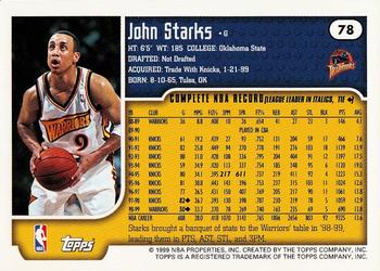 1999-00 Topps Tipoff #78 John Starks Back