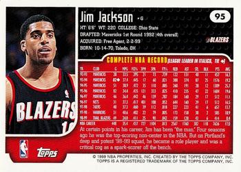 1999-00 Topps Tipoff #95 Jim Jackson Back
