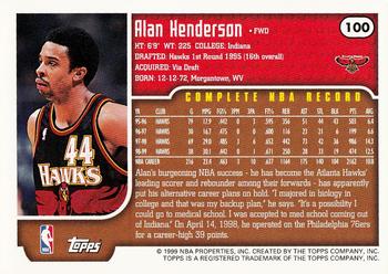 1999-00 Topps Tipoff #100 Alan Henderson Back