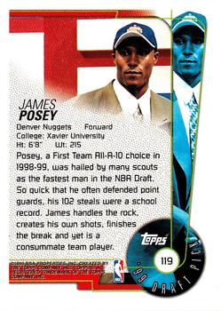 1999-00 Topps Tipoff #119 James Posey Back