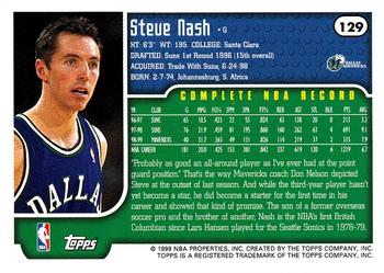1999-00 Topps Tipoff #129 Steve Nash Back