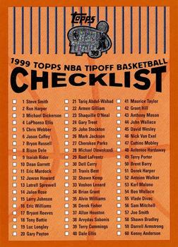 1999-00 Topps Tipoff #132 Checklist Front