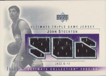 2003-04 Upper Deck Ultimate Collection - Jerseys Triple #JS-3J John Stockton Front