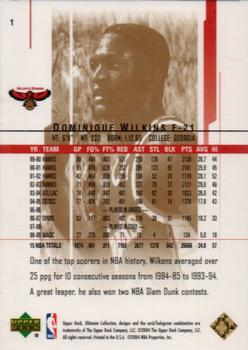 2003-04 Upper Deck Ultimate Collection - Limited Black #1 Dominique Wilkins Back