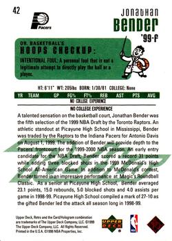 1999-00 Upper Deck Retro #42 Jonathan Bender Back
