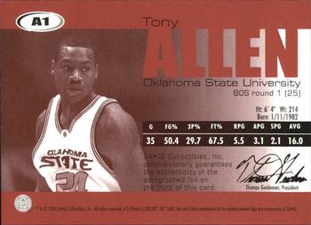 2004 SAGE - Autographs #A1 Tony Allen Back