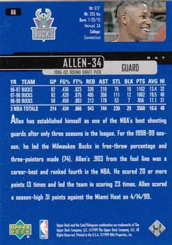 1999-00 Upper Deck #66 Ray Allen Back