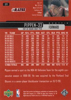 1999-00 Upper Deck #277 Scottie Pippen Back