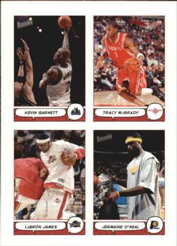 2004-05 Bazooka - 4-on-1 Stickers #6 Kevin Garnett / Tracy McGrady / LeBron James / Jermaine O'Neal Front
