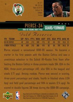 1999-00 Upper Deck Gold Reserve #11 Paul Pierce Back