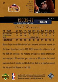 1999-00 Upper Deck Gold Reserve #57 Roy Rogers Back
