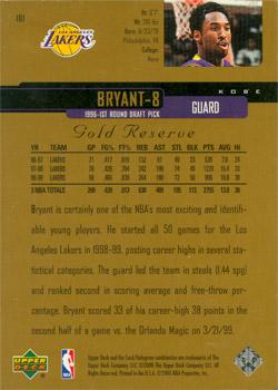 1999-00 Upper Deck Gold Reserve #101 Kobe Bryant Back