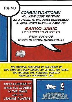 2004-05 Bazooka - Breakaway #BA-MJ Marko Jaric Back