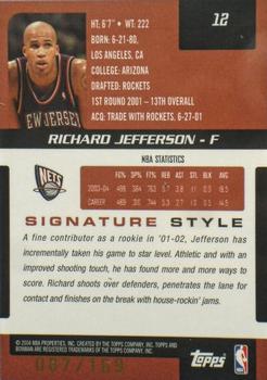 2004-05 Bowman Signature - 169 #12 Richard Jefferson Back