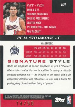 2004-05 Bowman Signature - Foil #26 Peja Stojakovic Back