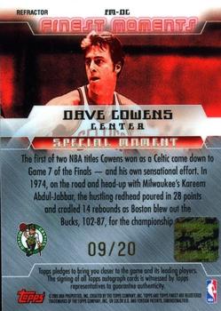 2004-05 Finest - Moments Autographs Refractors #FM-DC Dave Cowens Back