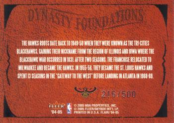 2004-05 Flair - Dynasty Foundations #NNO Dominique Wilkins / Bob Pettit / Lou Hudson / Spud Webb / Antoine Walker Back