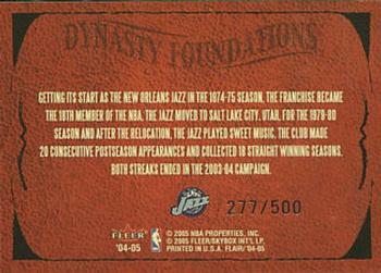 2004-05 Flair - Dynasty Foundations #NNO John Stockton / Karl Malone / Pete Maravich / Adrian Dantley / Andrei Kirilenko Back