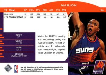1999-00 Upper Deck Ultimate Victory #129 Shawn Marion Back