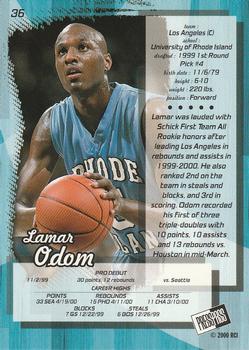 2000 Press Pass #36 Lamar Odom Back