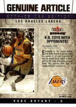 2004-05 Fleer Genuine - Genuine Article #6GA Kobe Bryant Front