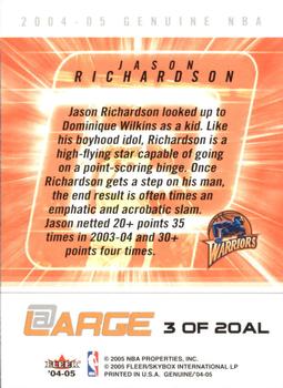 2004-05 Fleer Genuine - At Large #3AL Jason Richardson Back